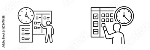 Planning and scheduling tasks with time management illustration