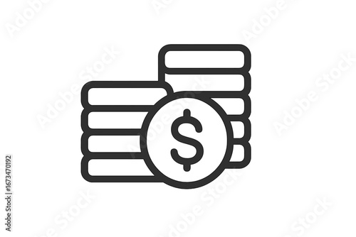 Money stack with dollar symbol in vector illustration style