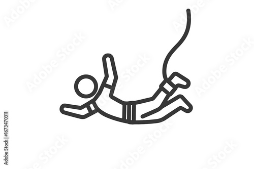 Illustration of a person free falling in a modern parachute jump