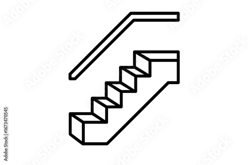 Stylish vector illustration of a staircase with a railing design