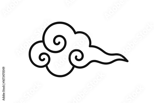 Stylized vector illustration of a swirling cloud design