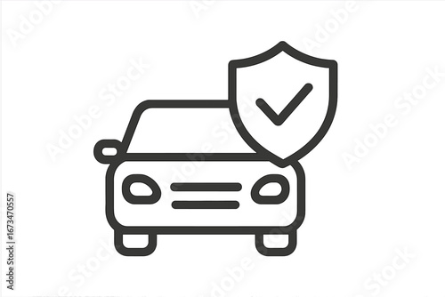 Car insurance protection symbol in a minimalist vector design