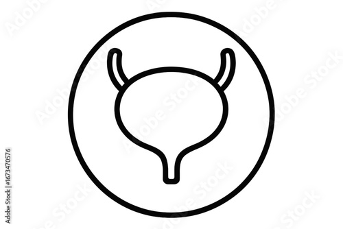 Vector illustration of a bladder symbol representing health awareness