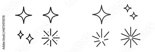 Sparkling stars and light bursts in vector illustration design