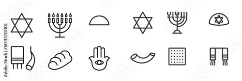 Symbols of Jewish culture featuring traditional icons and meanings