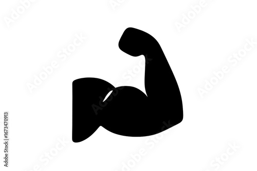 Strong arm flexing in a bold vector illustration for fitness themes