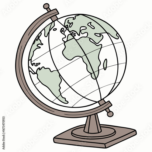 globe on white background