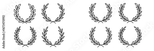 Elegant laurel wreath vector design for awards and recognition