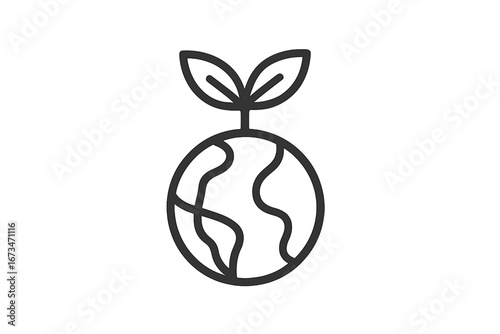 Earth and plant growth symbol representing environmental awareness