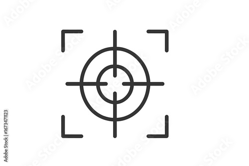 Target symbol with crosshairs for precision and focus