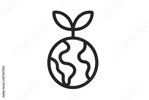 Earth with sprouting plant symbolizing growth and sustainability