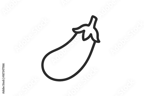 Simple vector illustration of an eggplant on a white background