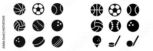 Collection of sports balls in vector illustration format