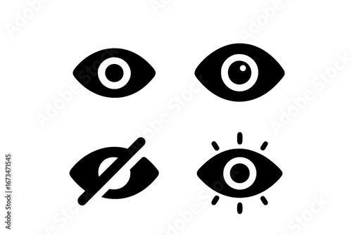 Eye symbols representing visibility, privacy, and attention