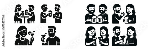 Engaging social interactions at a lively gathering with drinks