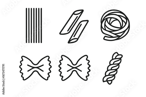 Vector pasta illustrations for food designs