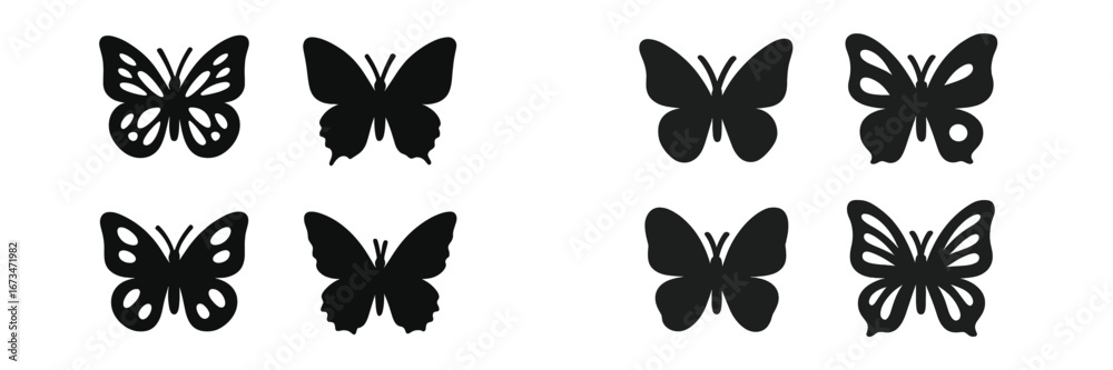Fototapeta premium Colorful butterflies collection in vector illustration format