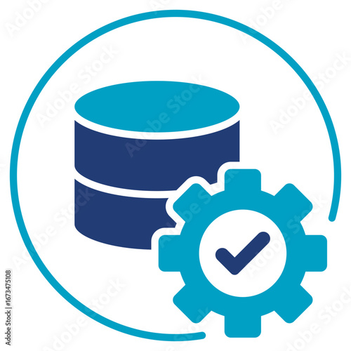 Data Quality Flat Blue Icon
