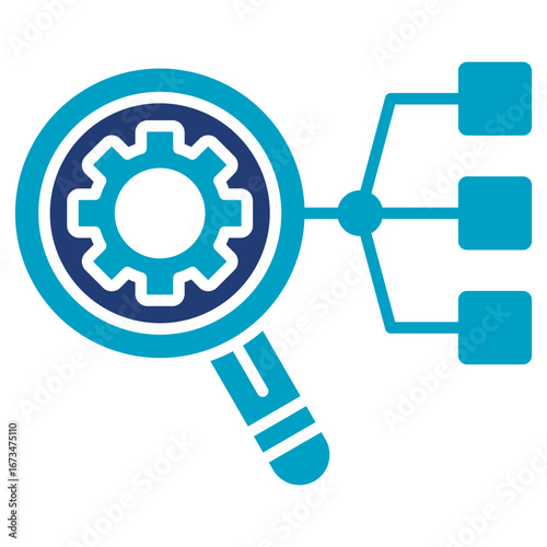 Root Cause Analysis Flat Blue Icon