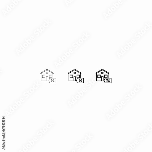 house interest rate icon sign vector