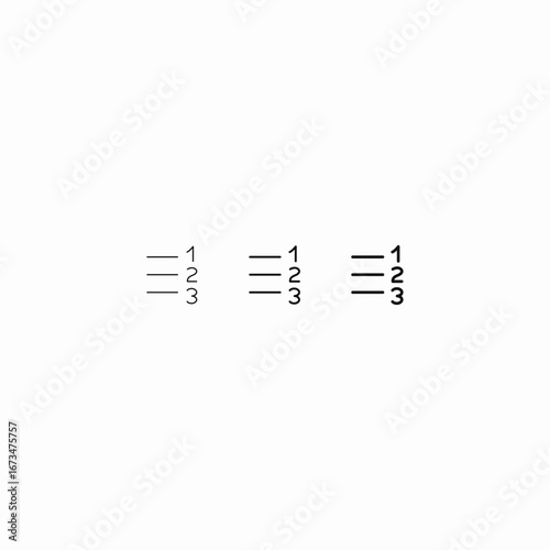 list number three lines icon sign vector