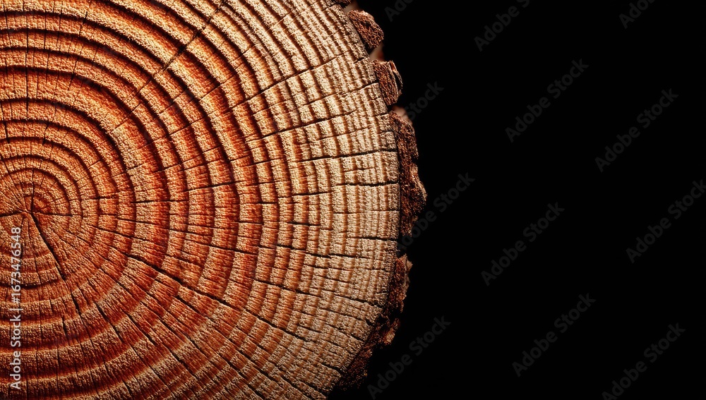 Fototapeta premium Close-up of a tree's cross-section, revealing concentric rings