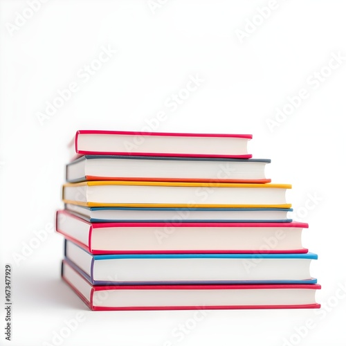 Wallpaper Mural Close-up of neatly stacked hardback books isolated on white background. Torontodigital.ca