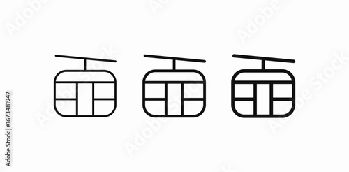 cabin ropeway transport icon sign vector