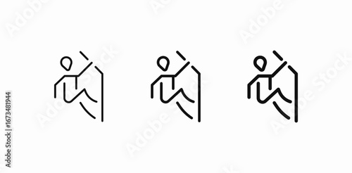 climbing wall person icon sign vector