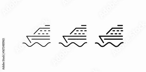 cruise ship sailing icon sign vector