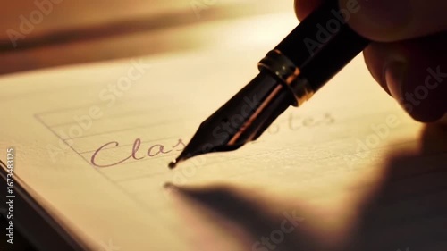 Pen writing notebook. Class notes handwriting. Ink flowing on paper. School Stationery. Study Tools. Classroom Essentials. Learning Supplies. Creative Desk. Writing Tools. Study Essentials. 