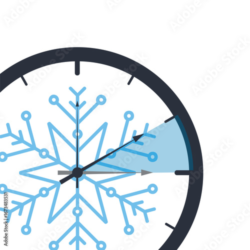 clock switch to winter time vector illustration