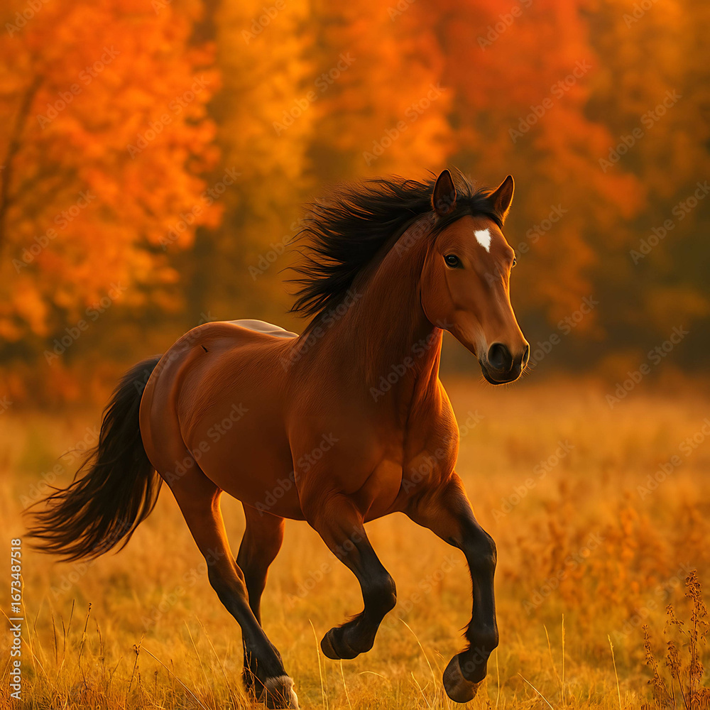 Obraz premium horse in the sunset