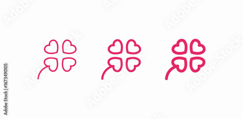 four leaf clover hearts icon sign vector