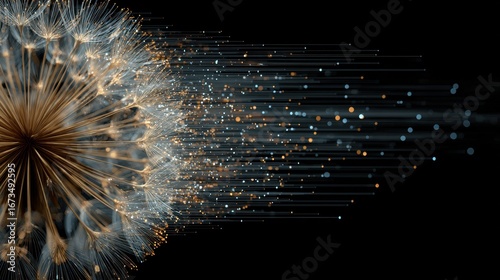 Ephemeral Dandelion - Digital Dispersion of Seeds in Dark.