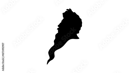 Moses portrait, black isolated silhouette