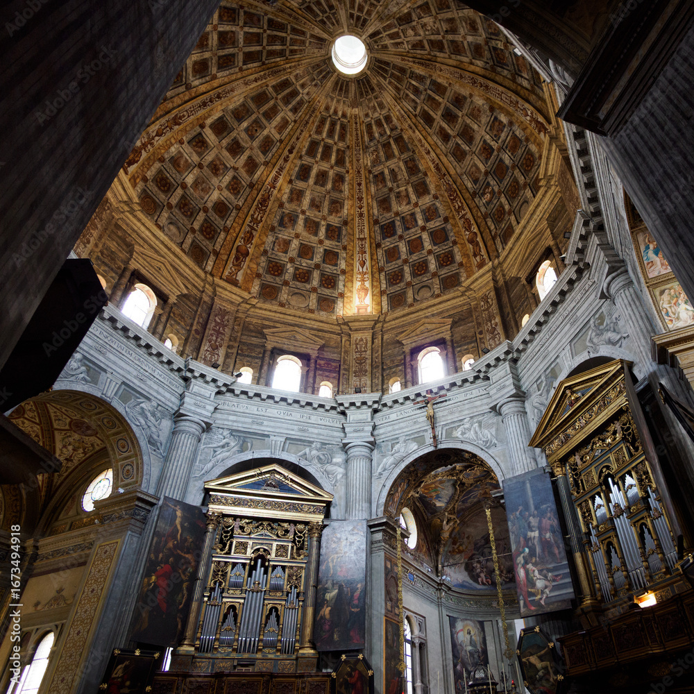 Naklejka premium Interior of the historic Santa Maria della Passione church in Milan, Italy