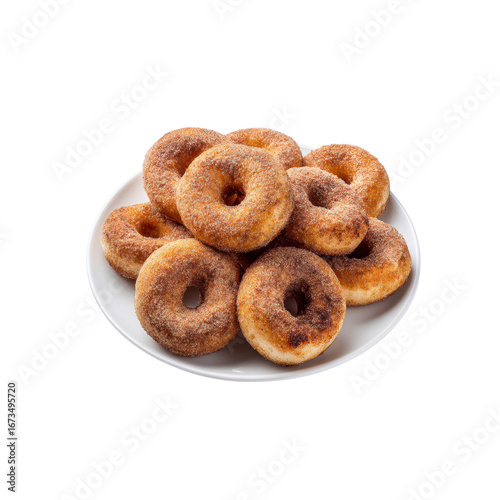 Delicious Cinnamon Sugar Donuts on a White Plate