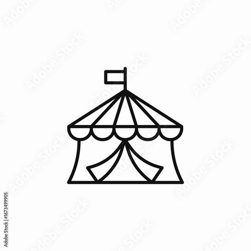 circus tent flag icon sign vector
