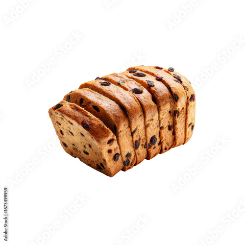 Delicious Sliced Loaf of Raisin Bread, Ready to Serve