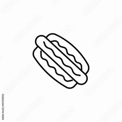hotdog in a bun icon sign vector
