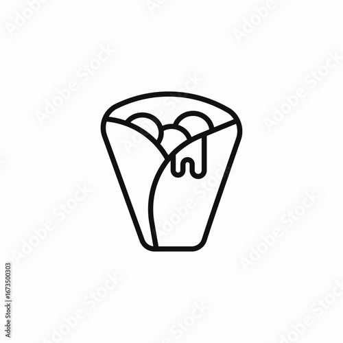 shawarma food roll icon sign vector
