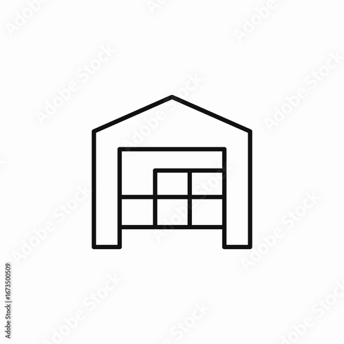 warehouse storage building icon sign vector