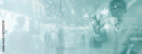 Futuristic medical technology and healthcare digital background