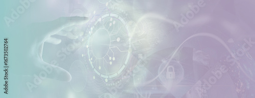 Futuristic technology and cybersecurity digital background
