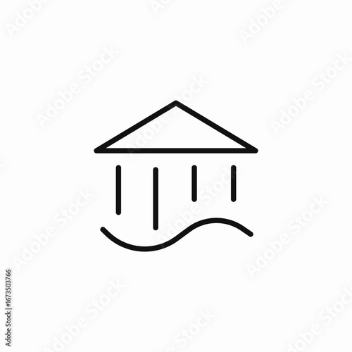 ancient bank building icon sign vector