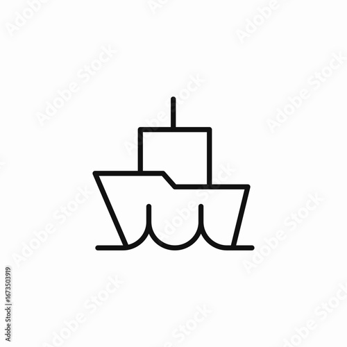 cruise ship travel icon sign vector