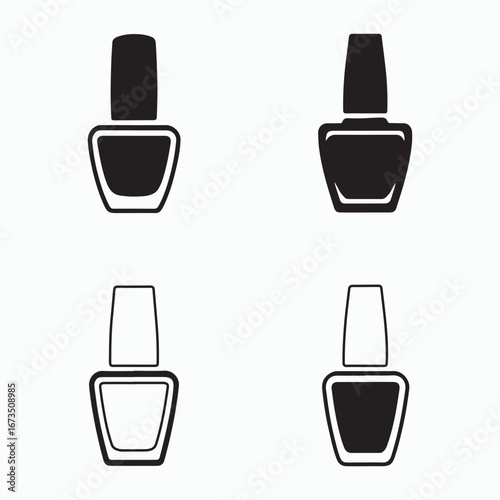 Elegant Nail Polish Solid Icons Pack Artwork