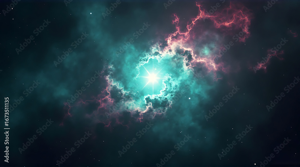 Obraz premium The Cosmic Eye: A Striking View of Nebula with a Bright Central Star