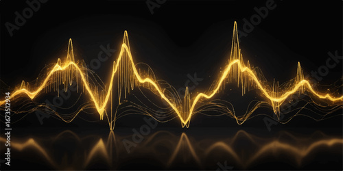 A dynamic crimson wave, like a heartbeat or a flash of lightning, pulses with electric energy across a dark, technological graph